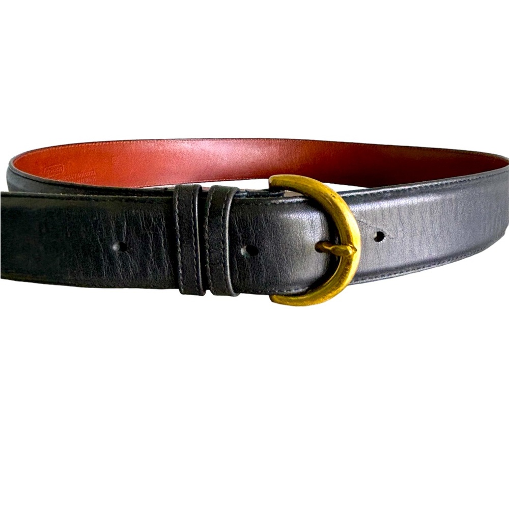 COACH genuine vintage black leather belt. Brass buckle. 1 1/2” width wide